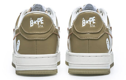 (WMNS) A BATHING APE Bape Sta Leather Low 'Beige' 1I70-291-021-BEIGE