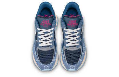 LOUIS VUITTON Run Away Sneakers 'Blue Monogram with Pink' 1ABFCG