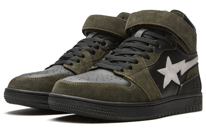 A Bathing Bape Sk8 Court Sta Hi 'Olive Black' 1G70-191-037
