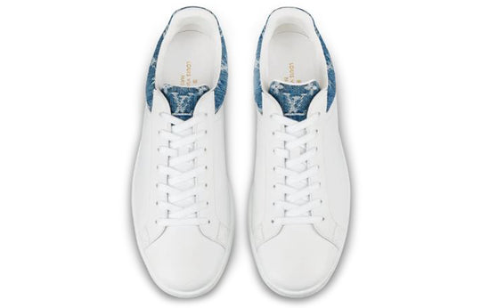 LOUIS VUITTON LV Luxembourg Sneakers 'White with Blue Denim Monogram Top' 1A45TA
