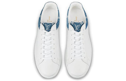 LOUIS VUITTON LV Luxembourg Sneakers 'White with Blue Denim Monogram Top' 1A45TA