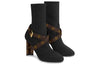 (WMNS) LOUIS VUITTON Silhouette Ankle Boots 'Black with Monogram Heel and Strap' 1A66F8