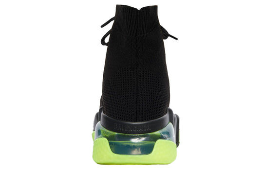 Balenciaga Speed Clear Sole Bandage Sneakers Black/Yellow 617255W05GJ1048