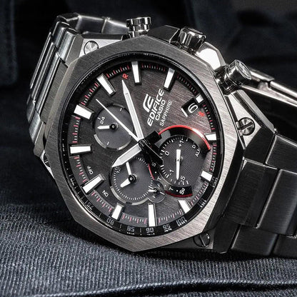 CASIOMen's  Edifice Bluetooth Solar Energy Watch Solar Powered Mens Gray Analog