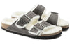 BirkenstockArizona Shearling Waxy Leather Oiled 'Iron'