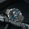 CASIOWaterproof EDIFICE Sapphire Crystal Mens Silver Analog/Digital Combo