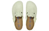 BirkenstockBoston Soft Footbed Suede Leather Narrow Fit Sandals 'Faded Lime'