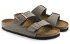 BirkenstockArizona Birko-Flor Birkibuc Sandals 'Stone'