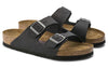BirkenstockArizona Oiled Nubuck Leather Narrow Fit Sandals 'Black'