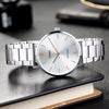 CASIOWaterproof Stainless Steel Silver Quartz Unisex Mens White Analog