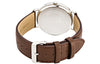 CASIOWaterproof Quartz White DialBrown Strap Mens WhiteBrown Analog