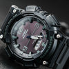 CASIOWaterproof Sports Solar Powered Mens Black Analog/Digital Combo