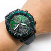 CASIOWaterproof EDIFICE Mens BlackGreen Analog