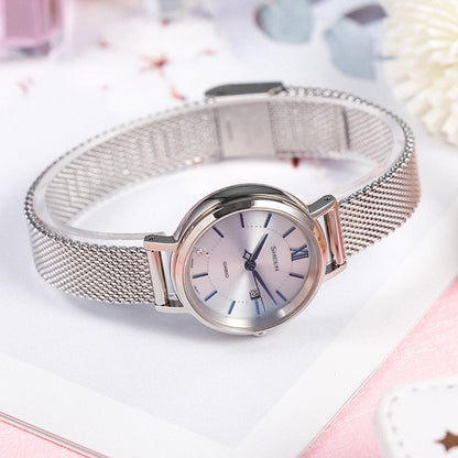 CASIOSHEEN Solar Powered Quartz Waterproof Sapphire Crystal Silver Analog