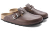BirkenstockBoston Grip Leather Vintage Sandals 'Wood Roast'