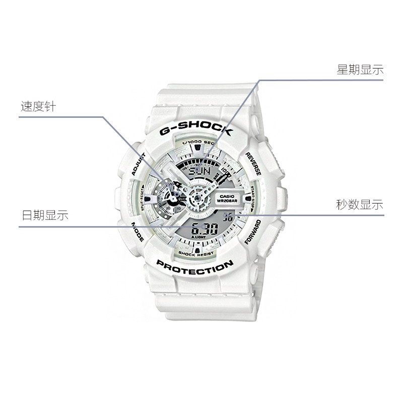 CASIOG-Shock Analog-Digital 'White'