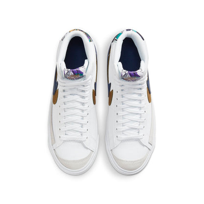 Nike(GS)  Blazer Mid '77 SE 'Double Swoosh - White Gold Blue Void'