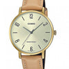 CASIODress Series Classic Minimalistic Exquisite Fashion Champagne Watch 34mm Waterproof Strap Gold Analog