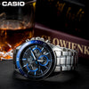 CASIOWaterproof EDIFICE Stainless Steel Strap Mens Blue Analog