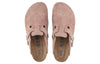 BirkenstockBoston Soft Footbed Suede Leather Sandals 'Pink Clay'