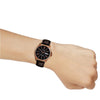 CASIODRESSSeries LeatherWatch Men's Black/Pink Quartz Waterproof Black Dial Mens Black Analog