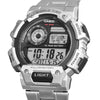 CASIOSports Waterproof Stainless Steel Strap Quartz Mens Silver Digital