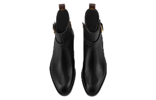 (WMNS) LOUIS VUITTON Westside Ankle Boots 'Black with Brown Monogram' 1ABUAU