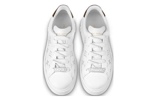 (WMNS) LOUIS VUITTON Time Out Sneakers 'White with Silver Monogram' 1AAJTY
