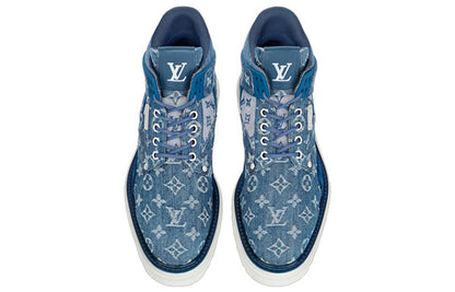 LOUIS VUITTON Oberkamp Ankle Boots 'Denim Monogram' 1A8JTT