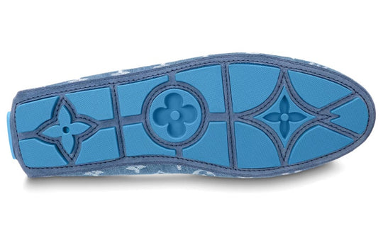 LOUIS VUITTON LV Driver Moccasin Shoes 'Blue Denim Monogram with Blue' 1ABF63