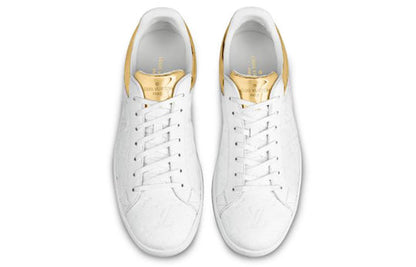 LOUIS VUITTON Luxembourg Sneakers 'White Logo Monogram with Gold Collar' 1A80YG