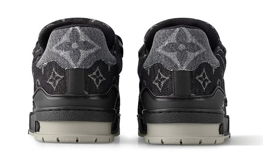 LOUIS VUITTON LV Trainer Sneakers 'Black Grey Denim Monogram' 1AC4ZB