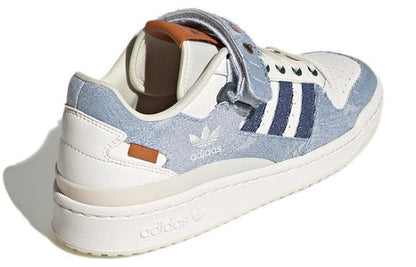 adidas originals Forum Low Cozy Wear-resistant Non-Slip Skateboarding Shoes Unisex Denim Blue HQ6334