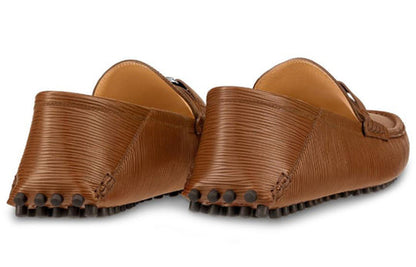 LOUIS VUITTON Hockenheim Moccasin Shoes 'Brown' 1A4TV8
