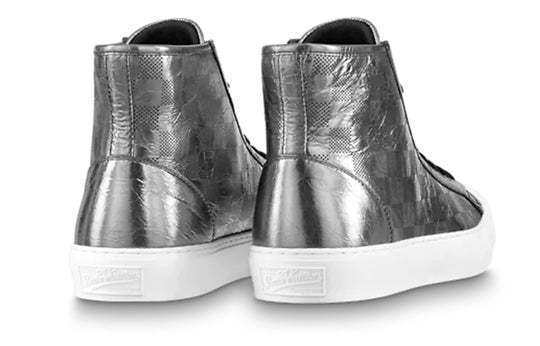 LOUIS VUITTON Tattoo Ankle Sneakers 'Silver Plaid Monogram' 1A90F1