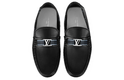 LOUIS VUITTON LV Hockenheim Loafers 'Black with Monogram Collar' 1AA09O