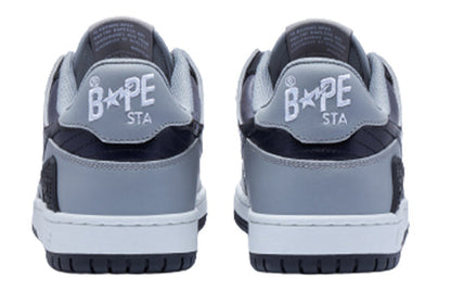 (WMNS) A BATHING APE Sk8 Leather Low 'Black White' 1I70-291-020-BLCKWHITE