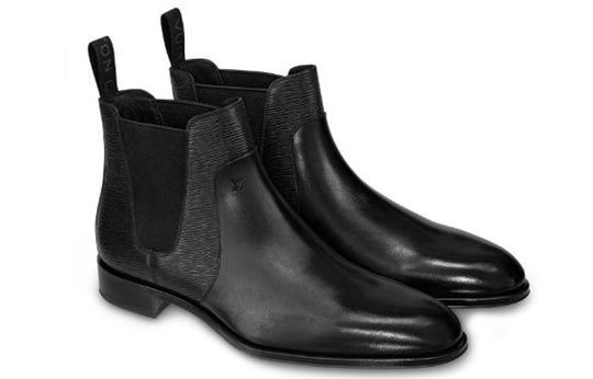 LOUIS VUITTON Wall Street Chelsea Boots 'Black EPI' 1A4OZL
