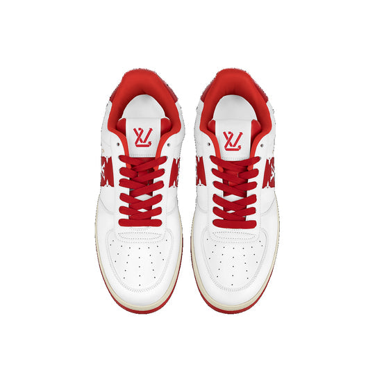 LOUIS VUITTON Rivoli Sneakers 'White with Red Side Monogram Band' 1AAV9J