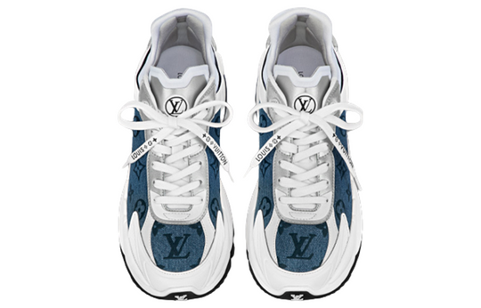 (WMNS) LOUIS VUITTON Run 55 Sneakers 'Denim Monogram Silver' 1ABHQJ