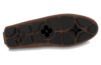 LOUIS VUITTON LV Driver Moccasins Shoes 'Brown with Black' 1ABMRA