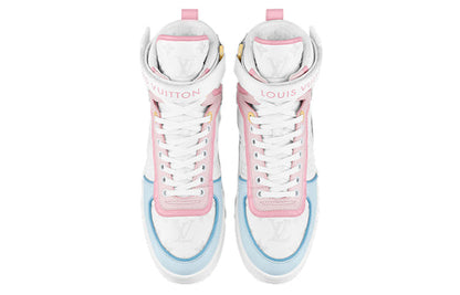 (WMNS) LOUIS VUITTON Boombox Ankle Sneakers 'White Monogram with Pink and Blue' 1A9S6Q
