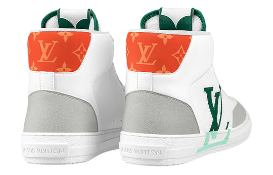 LOUIS VUITTON LV Charlie Ankle Sneakers 'White with Green Side Logo' 1A9JM8