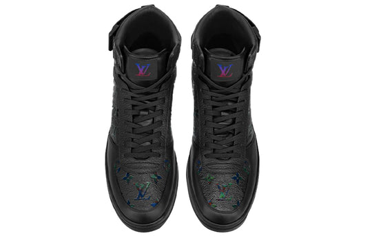 LOUIS VUITTON Rivoli Ankle Sneakers 'Black with Multi-color Monogram' 1A7W8I