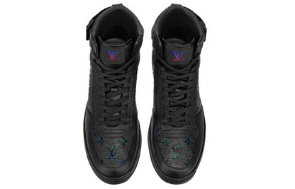 LOUIS VUITTON Rivoli Ankle Sneakers 'Black with Multi-color Monogram' 1A7W8I