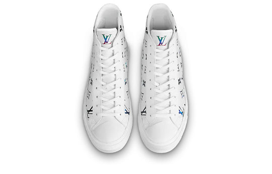 LOUIS VUITTON Tattoo Ankle Sneakers 'White with Colorful Monogram' 1A8KH6