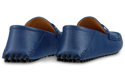 LOUIS VUITTON Hockenheim Moccasin Shoes 'Blue EPI' 1A4TW2