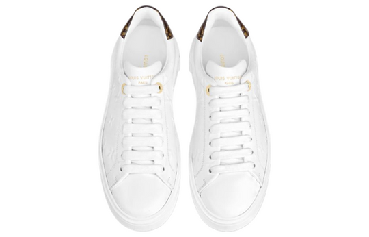 (WMNS) LOUIS VUITTON Time Out Sneakers 'White Monogram with Brown' 1AAE5M
