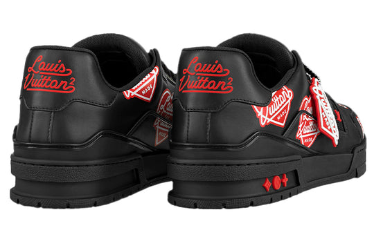 LOUIS VUITTON x Nigo Trainers 'Black with Red Logo Hearts' 1A9JAZ