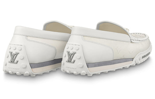 LOUIS VUITTON Racer Moccasins Shoes 'White Mesh Monogram' 1ABMLG
